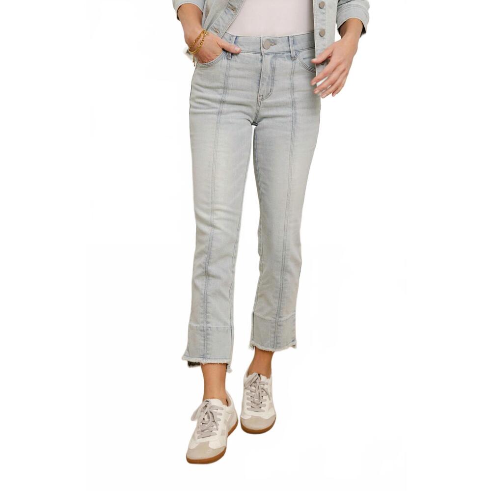 NEW MAC & ME kick flare jeans in bleached blue